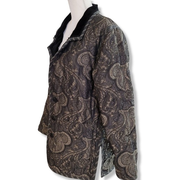 Koos of Course! Patterned Jacquard Quilted Reversible Jacket Womens Sz Small - Picture 3 of 16